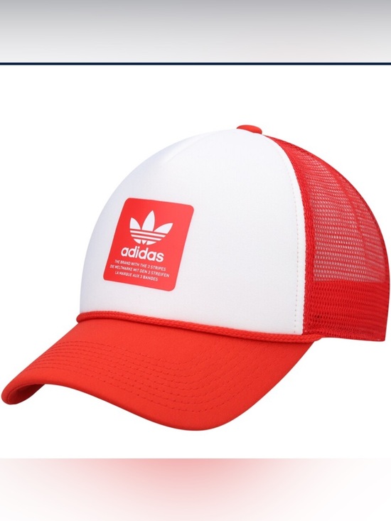 adidas Other - adidas Men's Trucker Hat Red White Adjustable Mesh Back Casual One Size